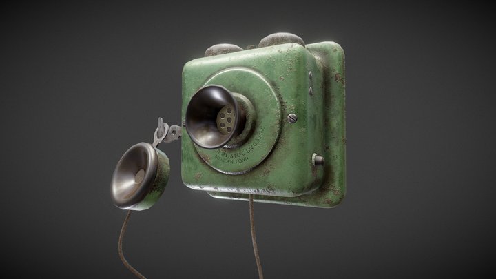 Vintage Pair Intercom Telephone Connecticut Tel 3D Model