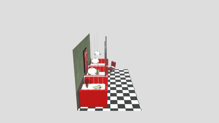 American vintage diner 3D Model