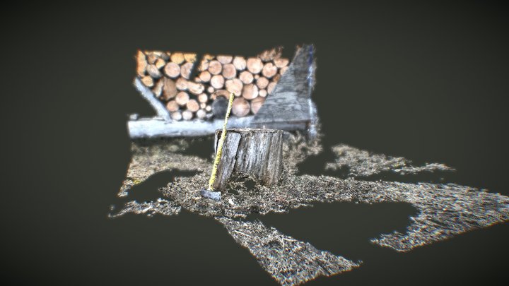 Idaho Red River Chopping Block and Axe 3D Model