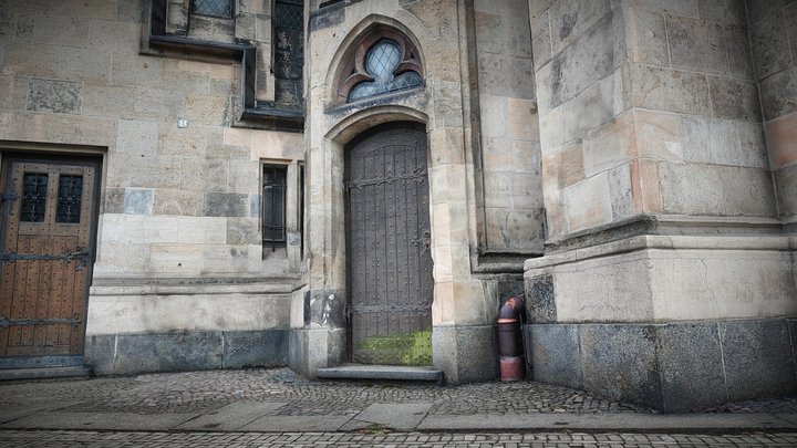 Germany, Leipzig, Bach church side Portal