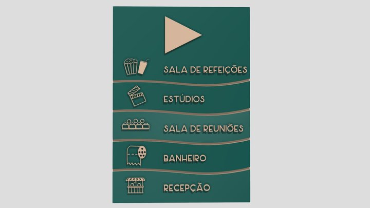 Placa Direcional 3D Model