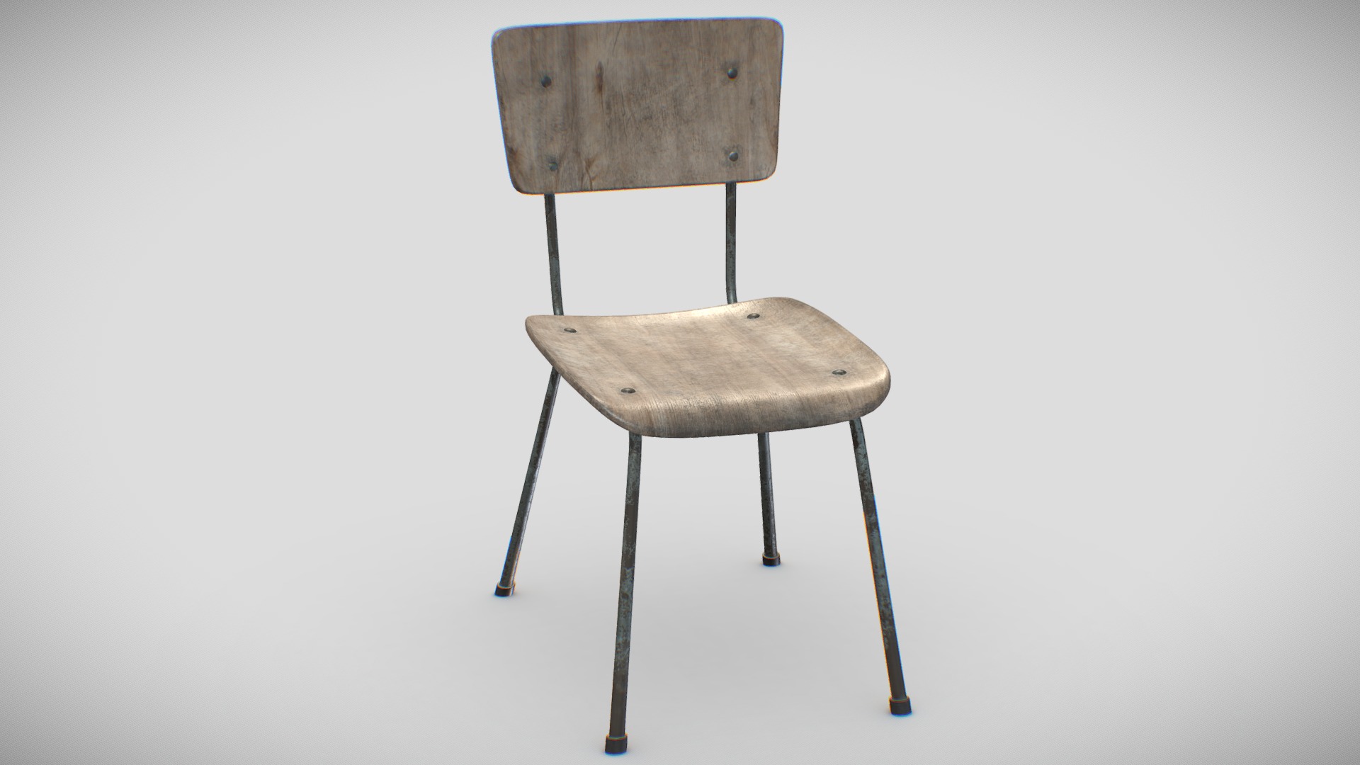 3D model Old School Chair - This is a 3D model of the Old School Chair. The 3D model is about a chair with a cushion.