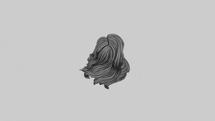 Hair Girl Woman Hairstyle realistic printable 3D Model