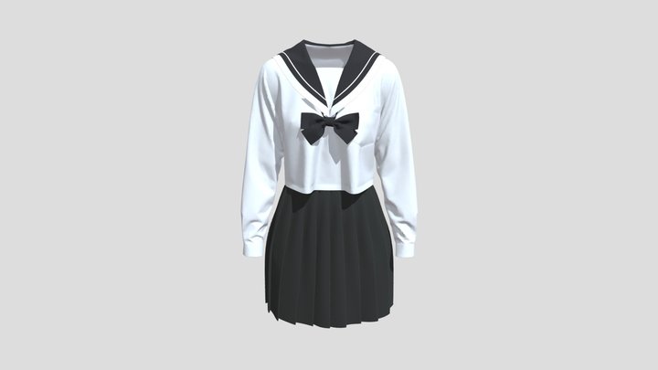 Sailor Collar School Uniform 1 3D Model