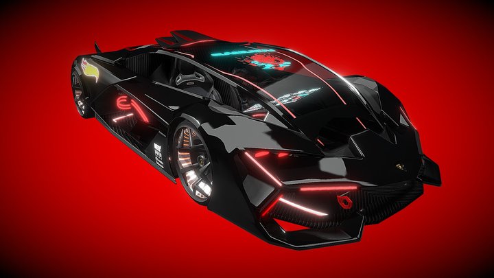 Cyberpunk Lamborghini Terzo V2 3D Model