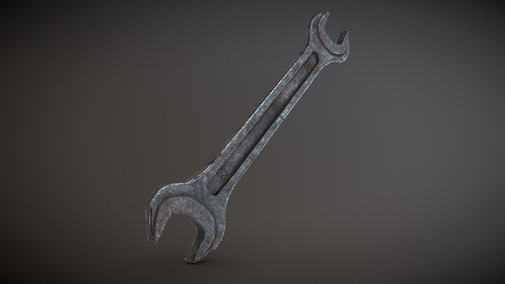 Old rusty wrench 3D Model