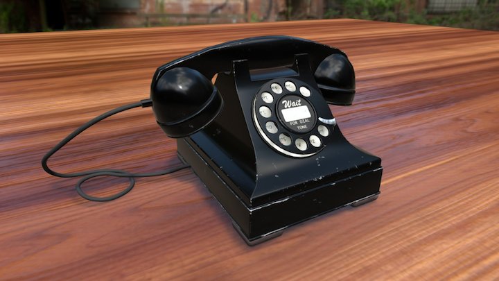 Antique Rotary Phone 3D Model
