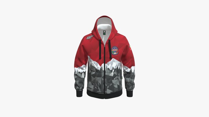 FELPA WINDPROOF CON ZIP SCUOLE SCI 3D Model