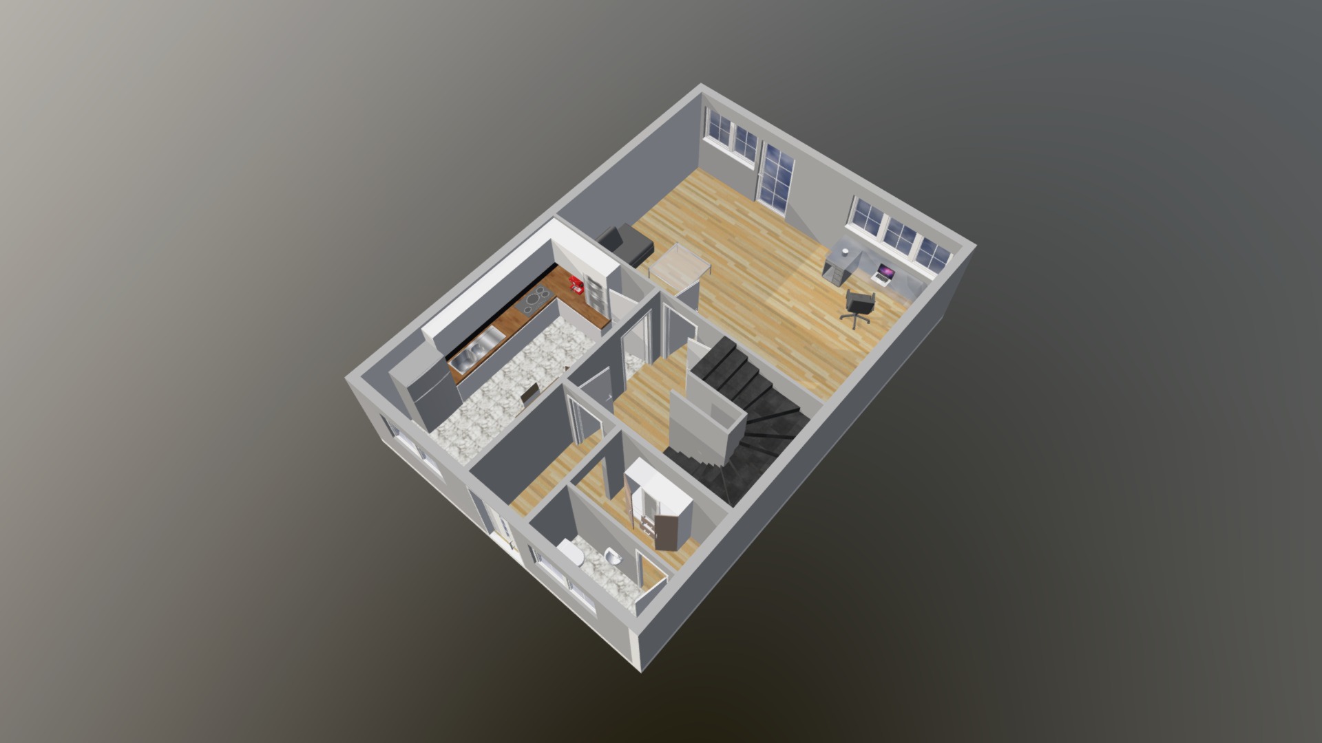 Wohnung in 3D - 3D model by Smartwood [3298cc2] - Sketchfab