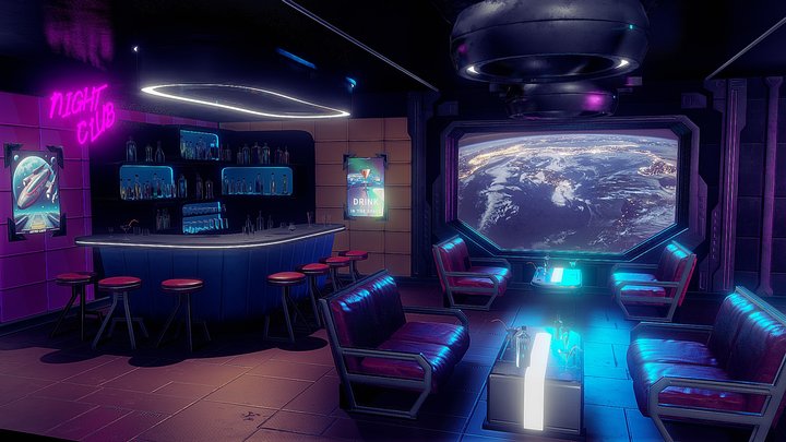 NightClub - Futuristic Pub Ambience (Asset) 3D Model