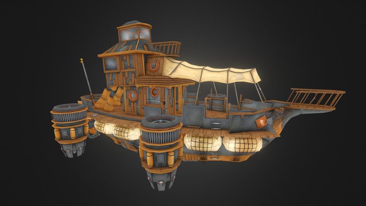 The Amber Airship 3D Model
