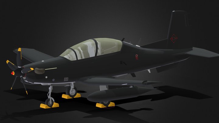 Beechcraft Raytheon || T-6C Texan 3D Model