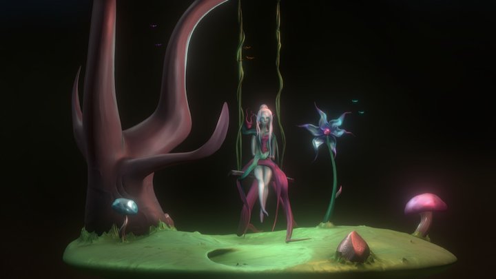 Fantasy Elf Scene 3D Model