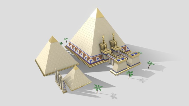 Giza Pyramid Complex (from Civilization VI) 3D Model
