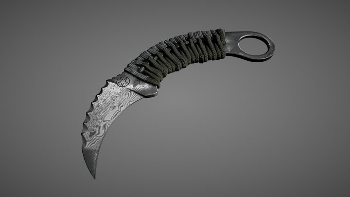 KARAMBIT WITH PARACORD PBR Game-Ready 3D model 3D Model