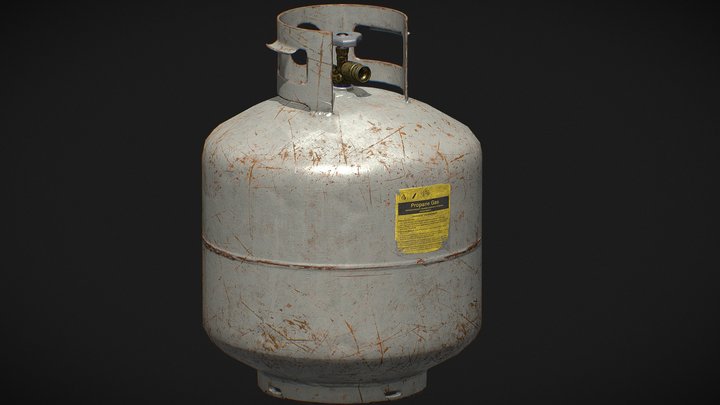 Old Rusty Propane Tank 3D Model