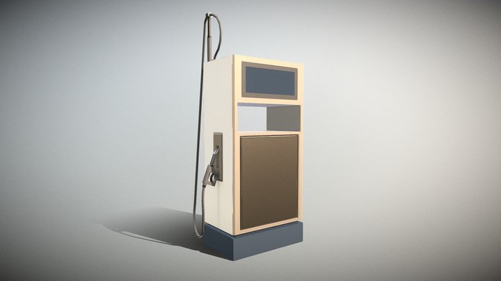 Fuel Dispenser 1 (Low-Poly) 3D Model