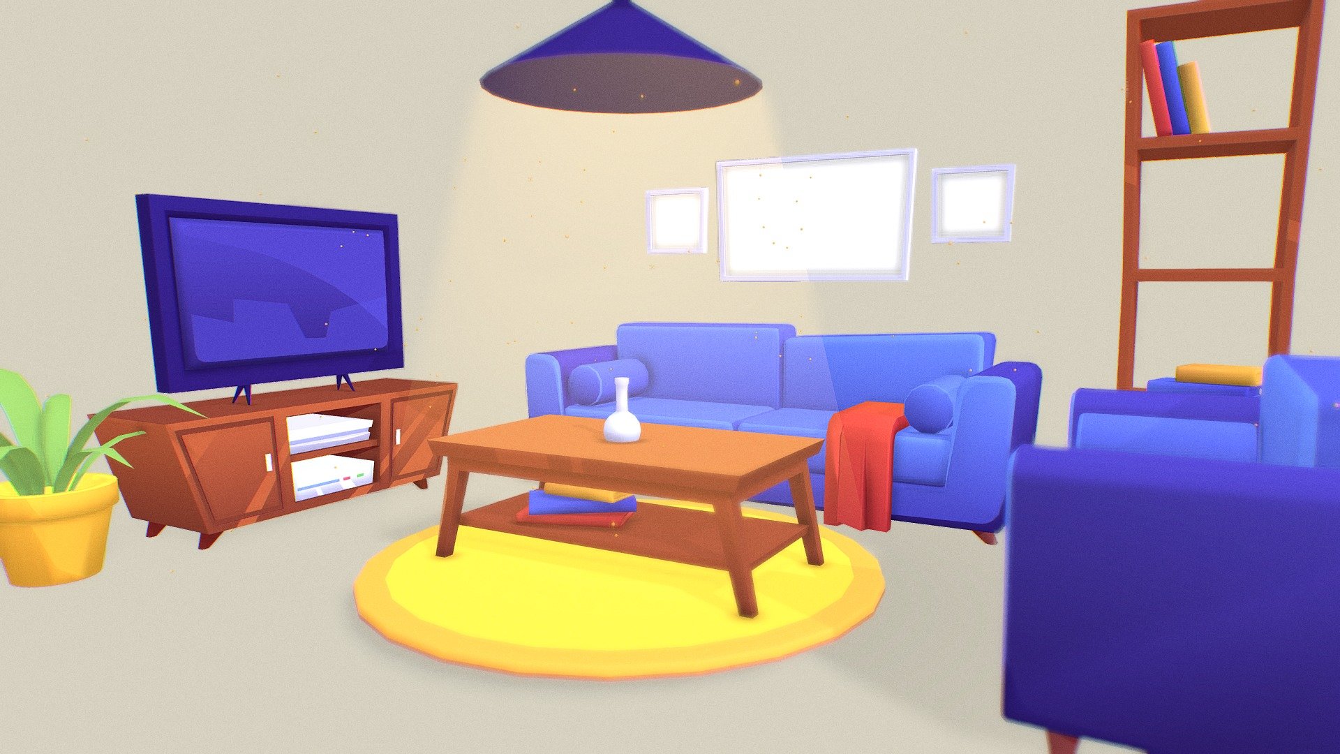 Toon Livingroom Download Free 3D model by canakdemir [329de69
