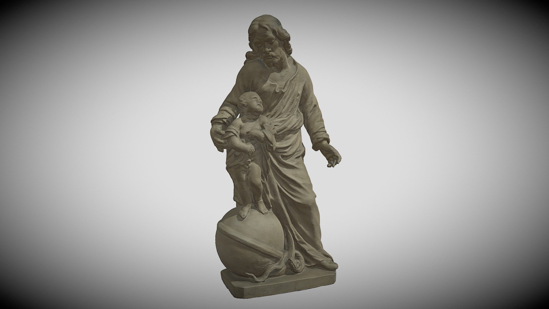 H. Jozef met het christuskind op de wereldbol - Download Free 3D model ...
