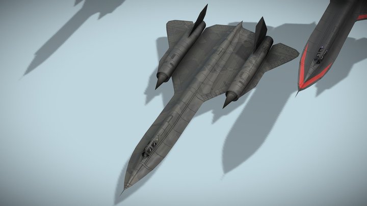 Lockheed SR-71 Blackbird lowpoly military jet 3D Model
