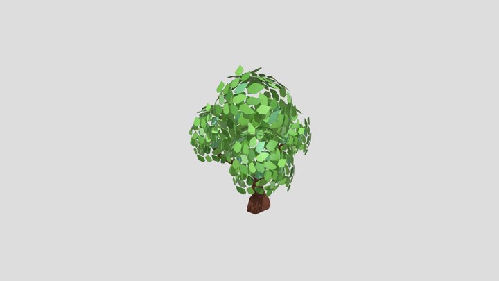 Low Poly Leafy Tree 3D Model