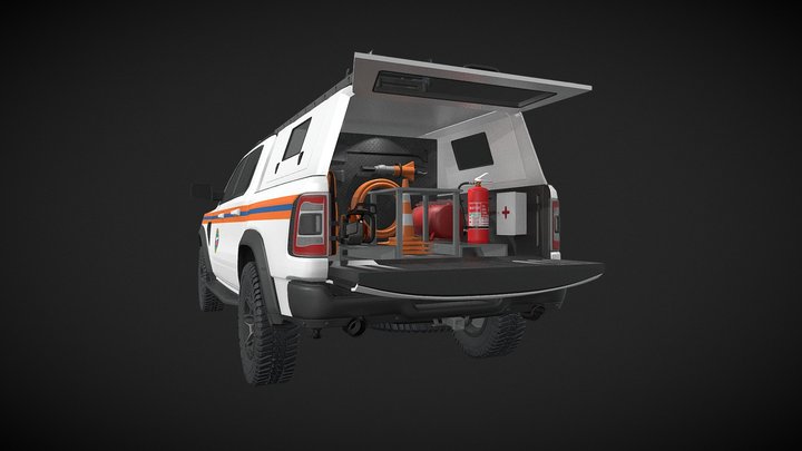 Emercom Pickup Truck ZX Animated 3D Model