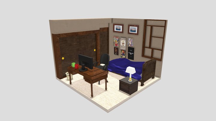 Minimalist Bedroom 3D Model