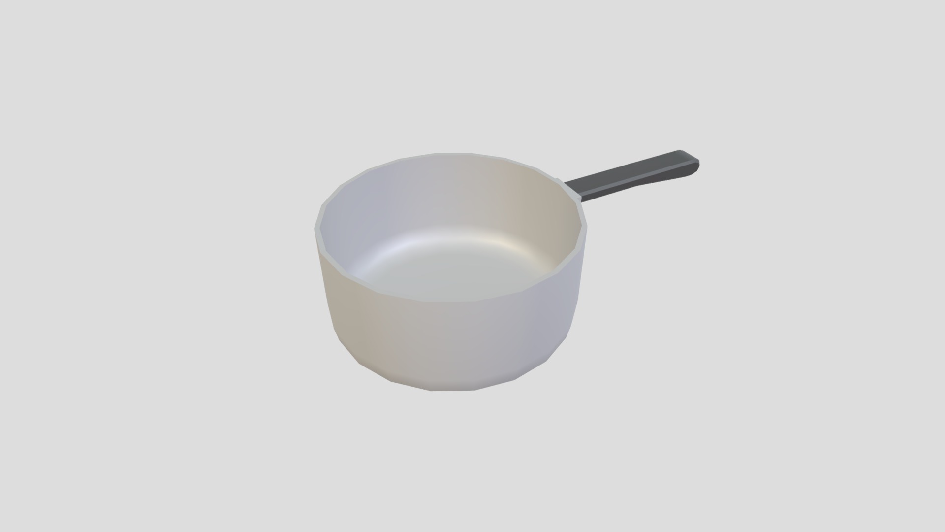 3D model Pot 3 - This is a 3D model of the Pot 3. The 3D model is about a white bowl with a black handle.