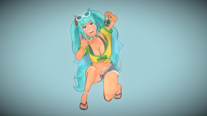 Brazilian Miku - VRChat Avatar 3D Model