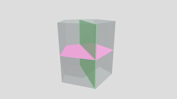 Planos de simetría del prisma 3D Model