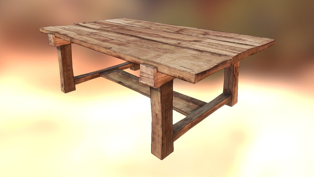 Rustic Wood Table 01 - 3D Model By GamePoly (@triix3d) [32ae8a3 ...