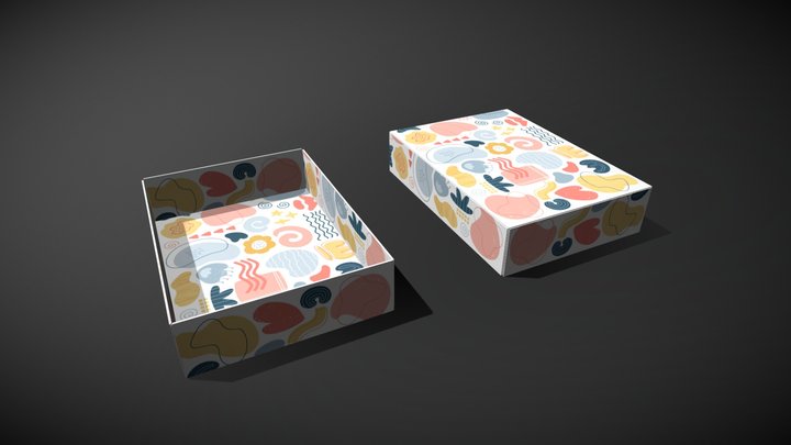 2 pieces cardboard box 3D Model