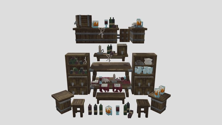 Dungeon Tavern | Furniture 3D Model