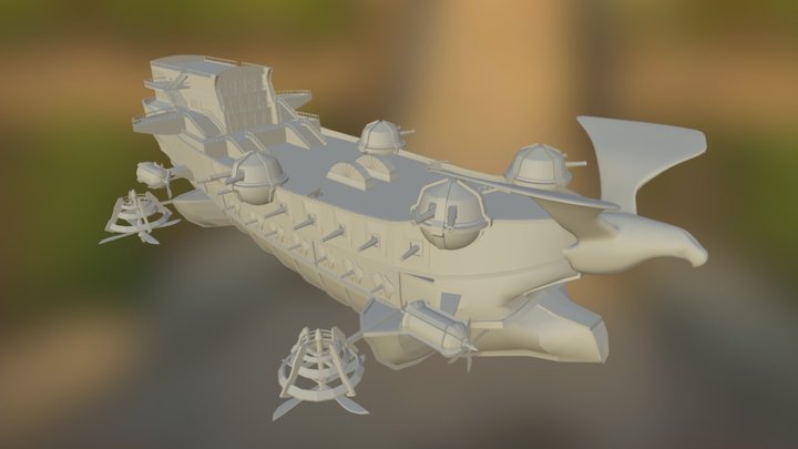 World of Warcraft Alliance Flying Ship 3D Model