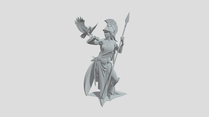 Athena and the Owl 3D Model