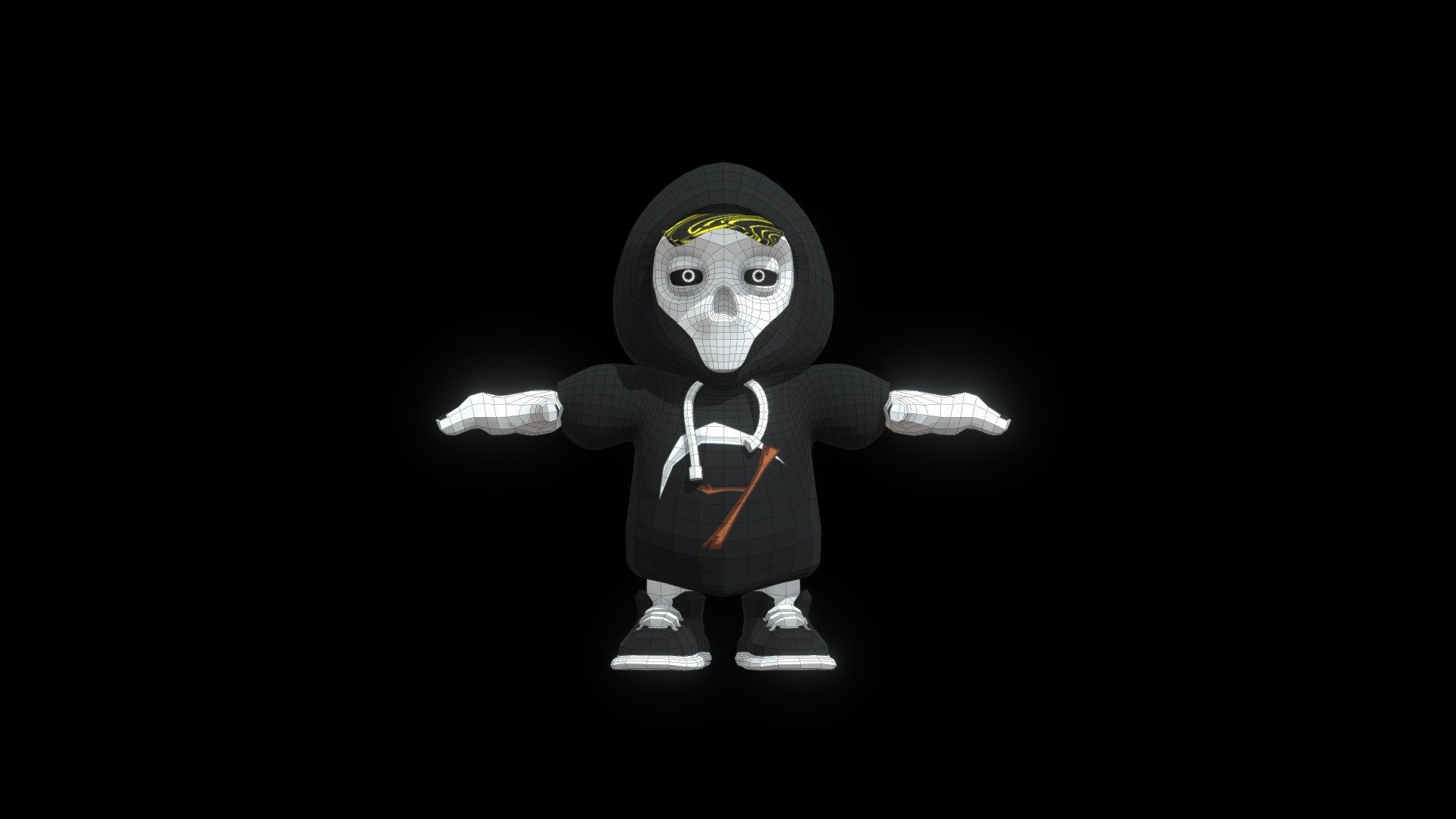Skull Guy Low Poly Model