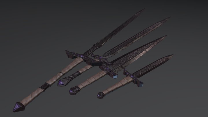 Skywind Ebony Swords 3D Model