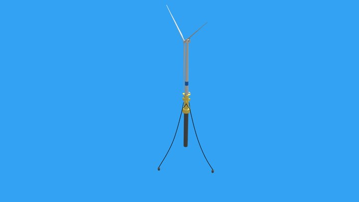 Floating Offshore Wind Turbine - Spar Buoy 3D Model