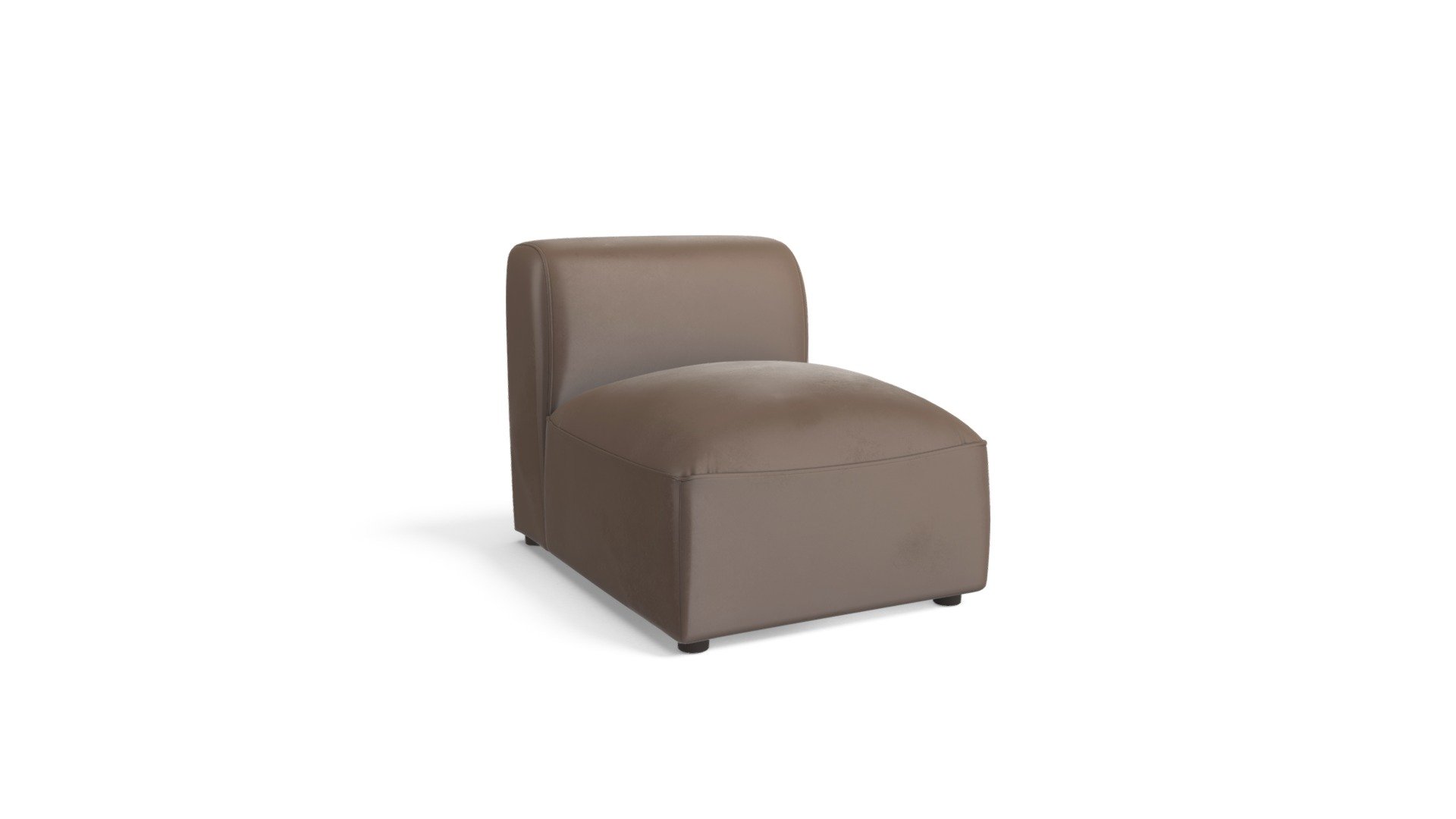 Juno Modular Single Seat, Columbus Brown Leather