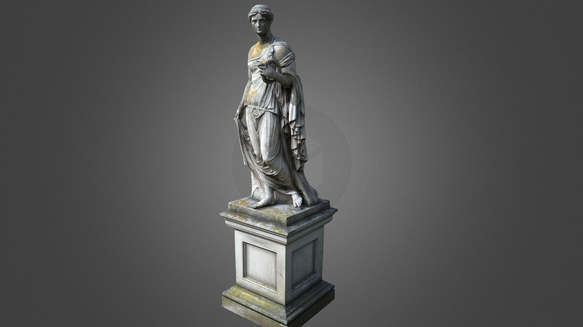 Statue with wreath