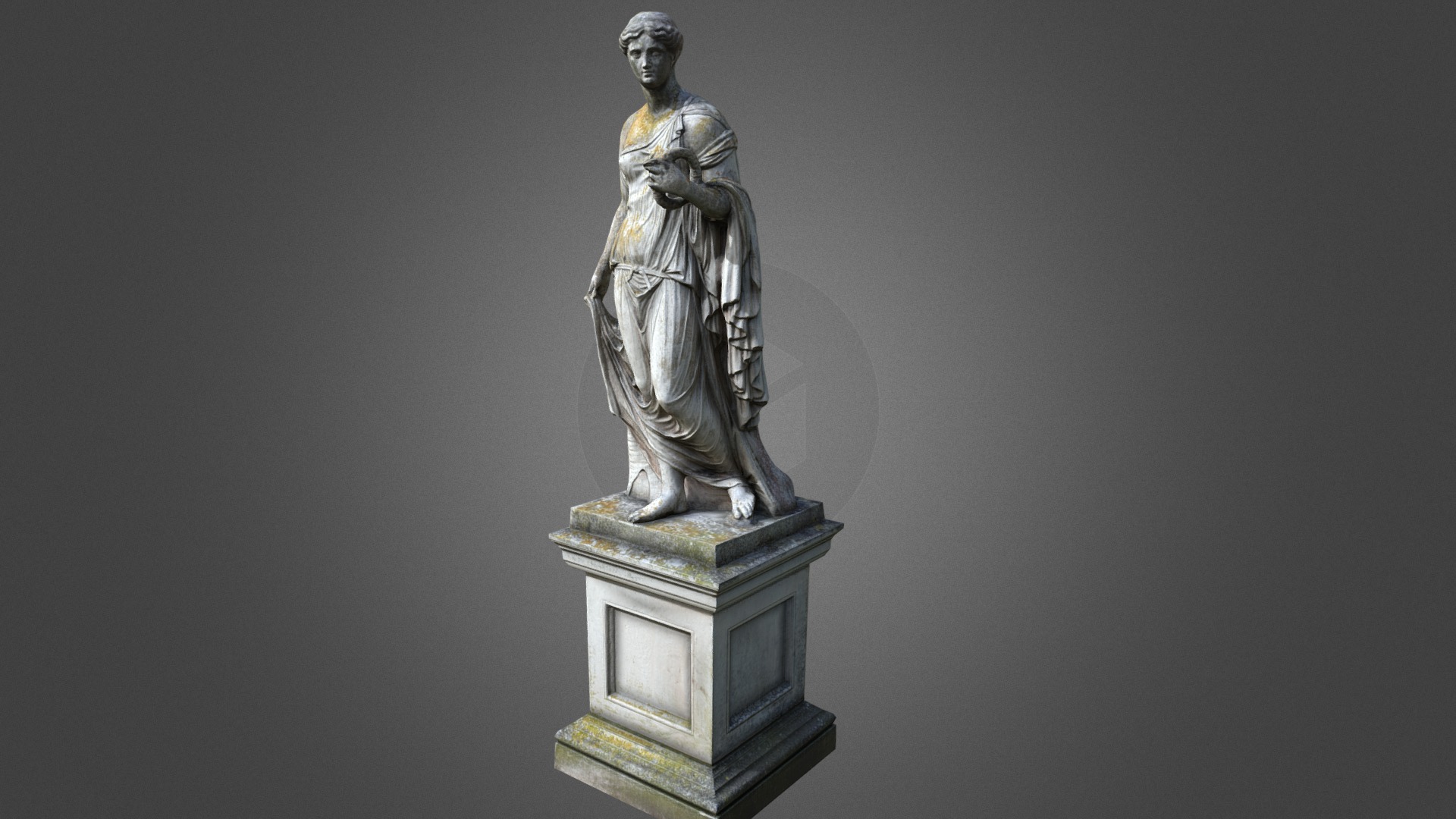 3D model Statue with wreath - This is a 3D model of the Statue with wreath. The 3D model is about a statue of a person.