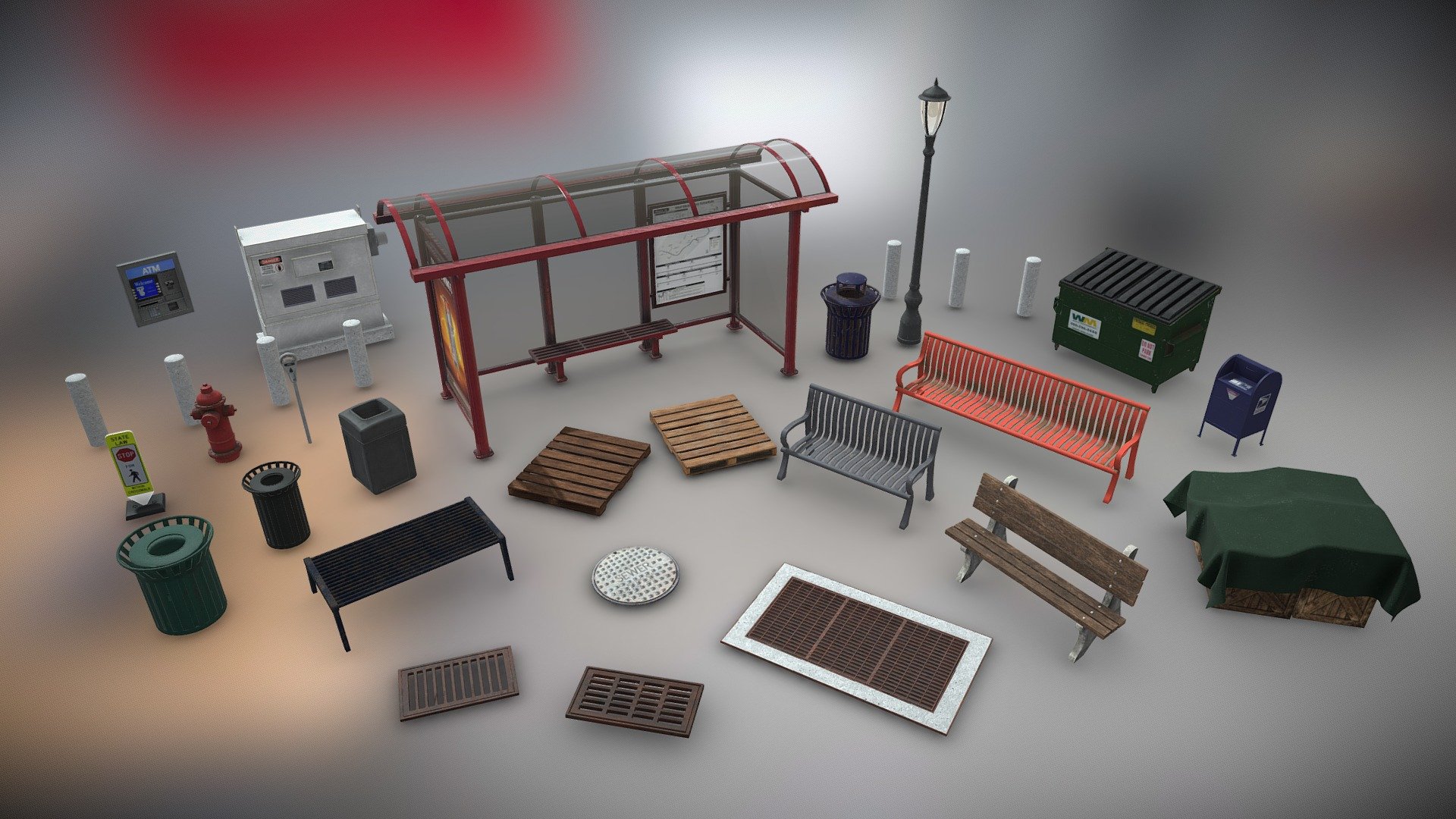 City Props Collection volume 1 - Download Free 3D model by TampaJoey  (@TampaJoey) [32b8b82]