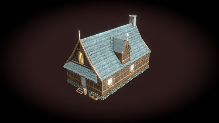 Cabin Inside and Out Model (Free to Use) 3D Model