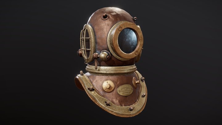 Siebe Gorman Submarine Diving helmet 3D Model