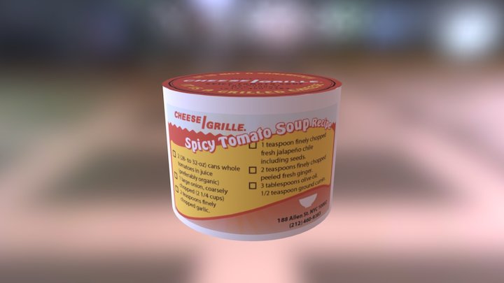 Spicy Tomato Soup Label 1 3D Model