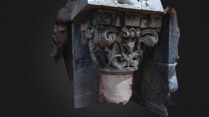 Detall capitell Panteó de la família Basachs 3D Model