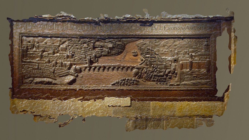 Scan of a wall relief in Prague Castle Cathedral