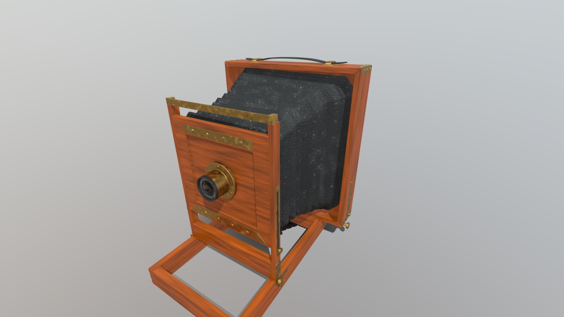 3D model Vintage Camera - This is a 3D model of the Vintage Camera. The 3D model is about a wooden box with a door.