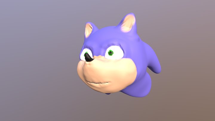Movie Sonic Head 3D Model