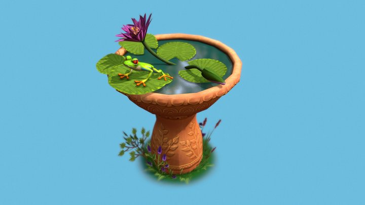 Lilly & Frog 3D Model